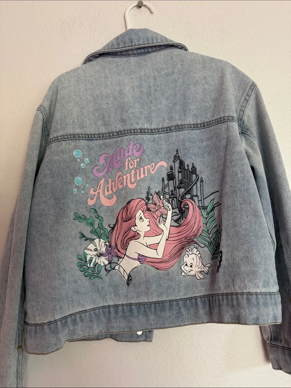 Disney Light Blue Denim Jean Jacket with Ariel Patch